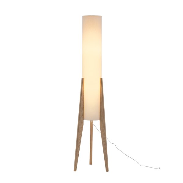 Lampadaire Mayan bois naturel, design artisanal avec base en bois 2